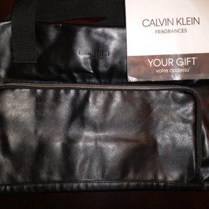 CK BLACK LEATHER TOTE..... NWT
